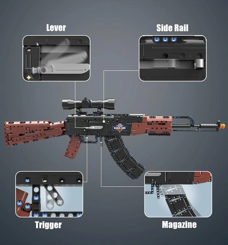 Epic Block AK-47 Assault Rifle Building Set – Build Your Own!